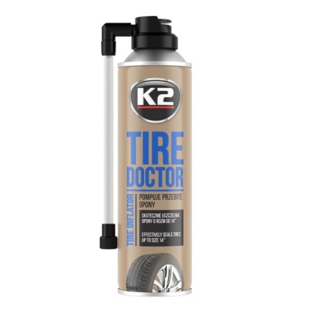 ŚRODEK SPRAY DO NAPRAWY OPON K2 Tire Doktor 400ml 12", 13", 14"